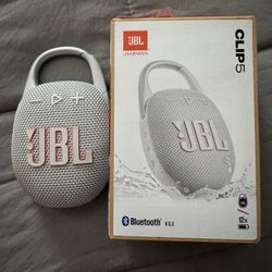 JBL Clip 5 Portable Bluetooth Speaker - White