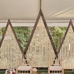 ***Jasmine Floral Triangle Backdrop for Engagement, Wedding Ceremonies