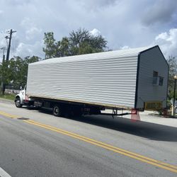 Sheds Relocated, Movemos Casita De Patio Container Rv Trailer Crane 