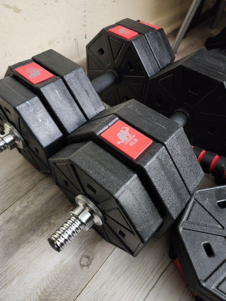 Adjustable 66lbs Dumbbell & Barbell Set – 3-in-1 Home Gym Workout