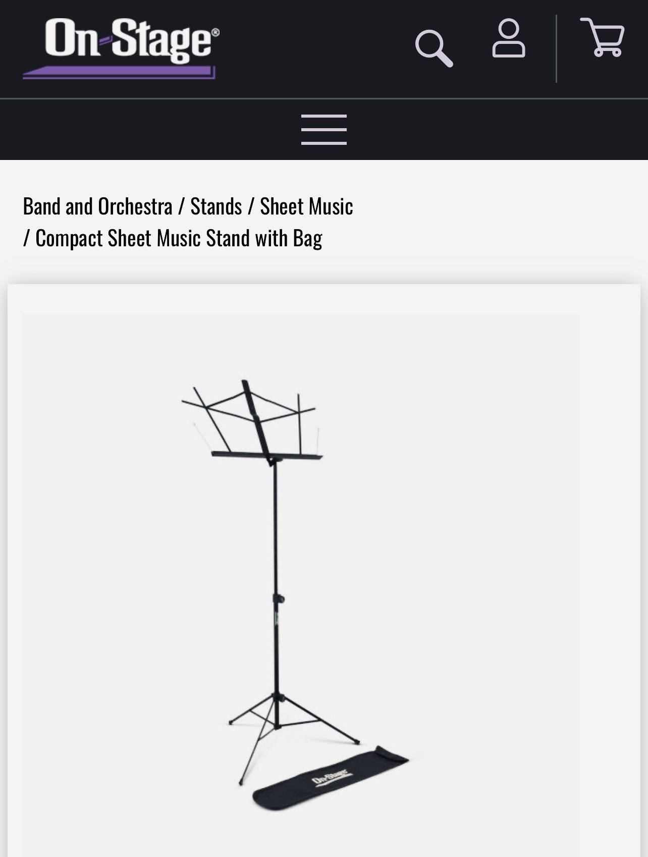 SM7122BB Compact Sheet Music Stand with Bag 