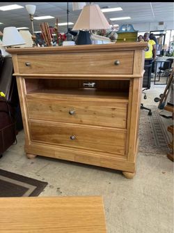 Wood Dresser with Open Shelf and Drawers