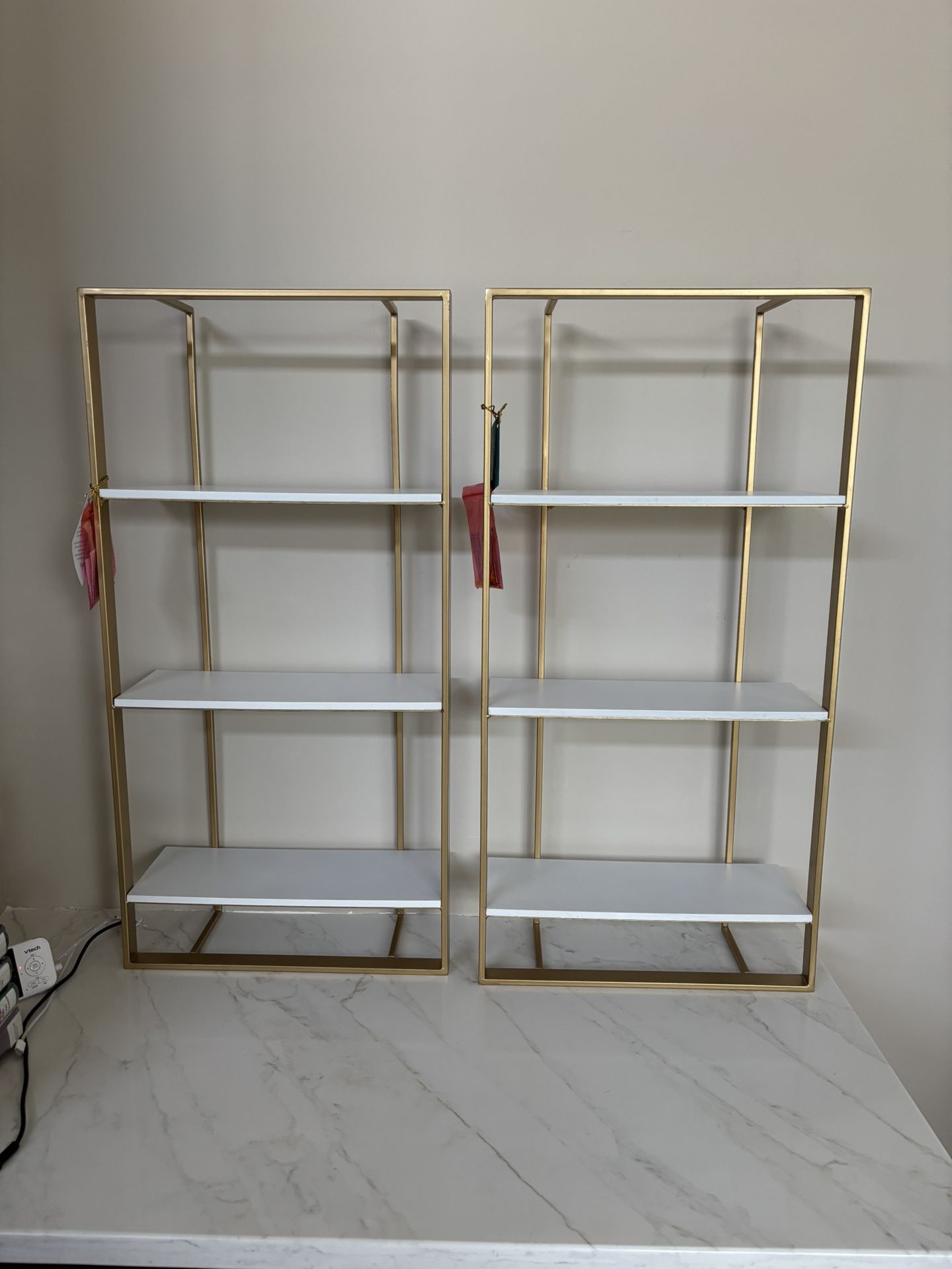 New In Box Brushed Gold Wall Shelf