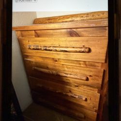 Autntic original wood dresser and night stand 