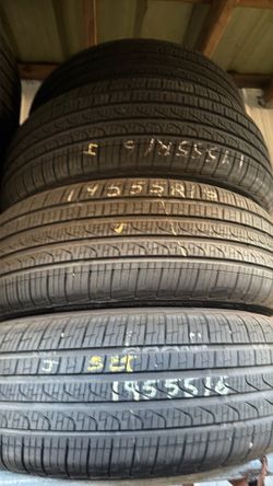 Pirelli 195/55/16 (95%) tread. We installed and balanced