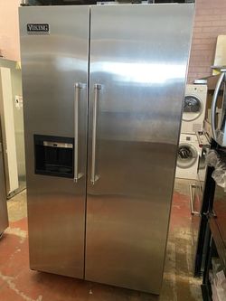 Viking Professional 48" stainless steel built in side by side refrigerator