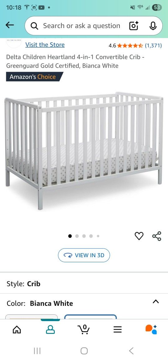 Delta Children Heartland in Convertible Crib Greenguard Gold