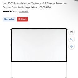 100 inch theater projector screen
