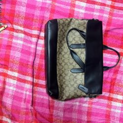 Coach Leather Black Brown Handbag