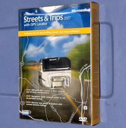 Microsoft Streets & Trips 2007 package with GPS locator.