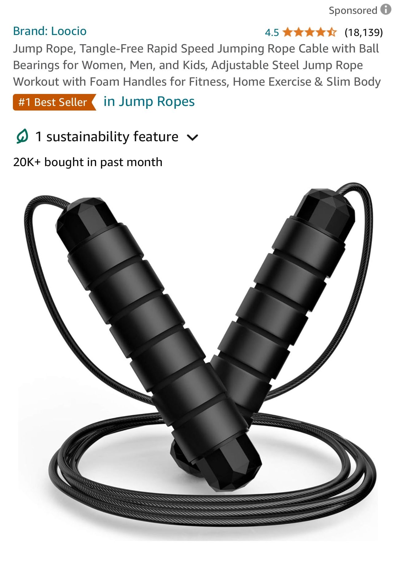 Tangle free jump rope