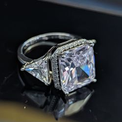 Solid 925 Sterling Silver Engagement Ring