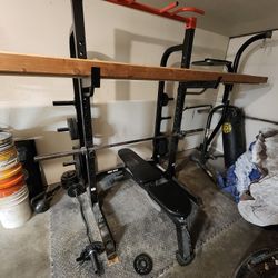 Weider Pro 7500, Olympic Bar, Curling Bar, 335lbs Of Weights