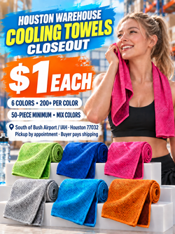 Cooling Towels — $1 Each — Bulk 50+ — Mix Colors