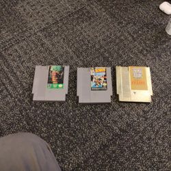Original Nintendo From 1988 Games Techno Ball X-Men And Zelda Used Condition But Work