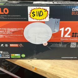 HALO HLBE 6 in. Ultra-Slim Downlight 3000K Fixed CCT New Construction/Remodel Integrated LED Recessed Light Kit 12PK