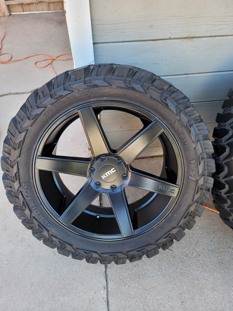 KMC 22 INCH WHEELS & 35 INCH OFF ROAD TIRES!! TRADE