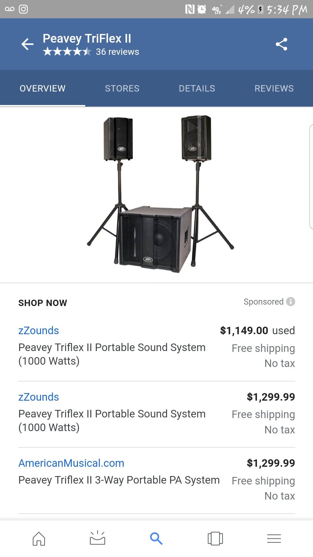 Peavey triflex II PA system