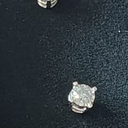 .5ct TW Natural Diamond Stud Earrings Set In 10K White Gold 