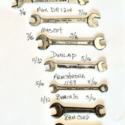 COLLECTION OF ‘9  - BRAND NAME’  VINTAGE WRENCHES…