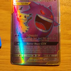 2019 Pokemon Tag Team Gengar&Mimikyu GX Full Art ,Holo ,164/181 Ultra Rare