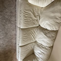 Leather Cream Sofa, Love Seat, Ottoman & Chair FREE