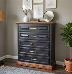 Black Dresser with Gold Handles Northern Suffolk