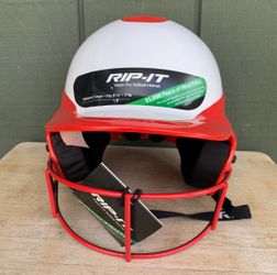 Rip It Vision Pro Softball Helmet Two Tone Glossy M/L Fits 6 1/2 - 7 3/8 Scarlet