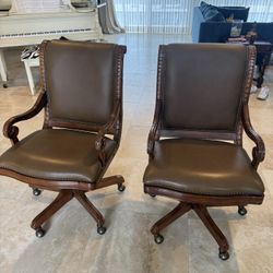 Pair of Hooker Furniture Home Office Brookhaven Desk Chairs - Excellent Condition - Retail: $3100