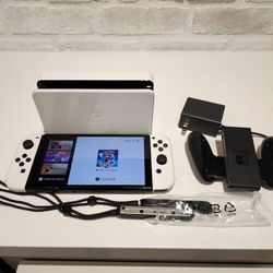 Nintendo Switch OLED Model - 64GB/White. BARELY USED! CLEAN! NO BOX