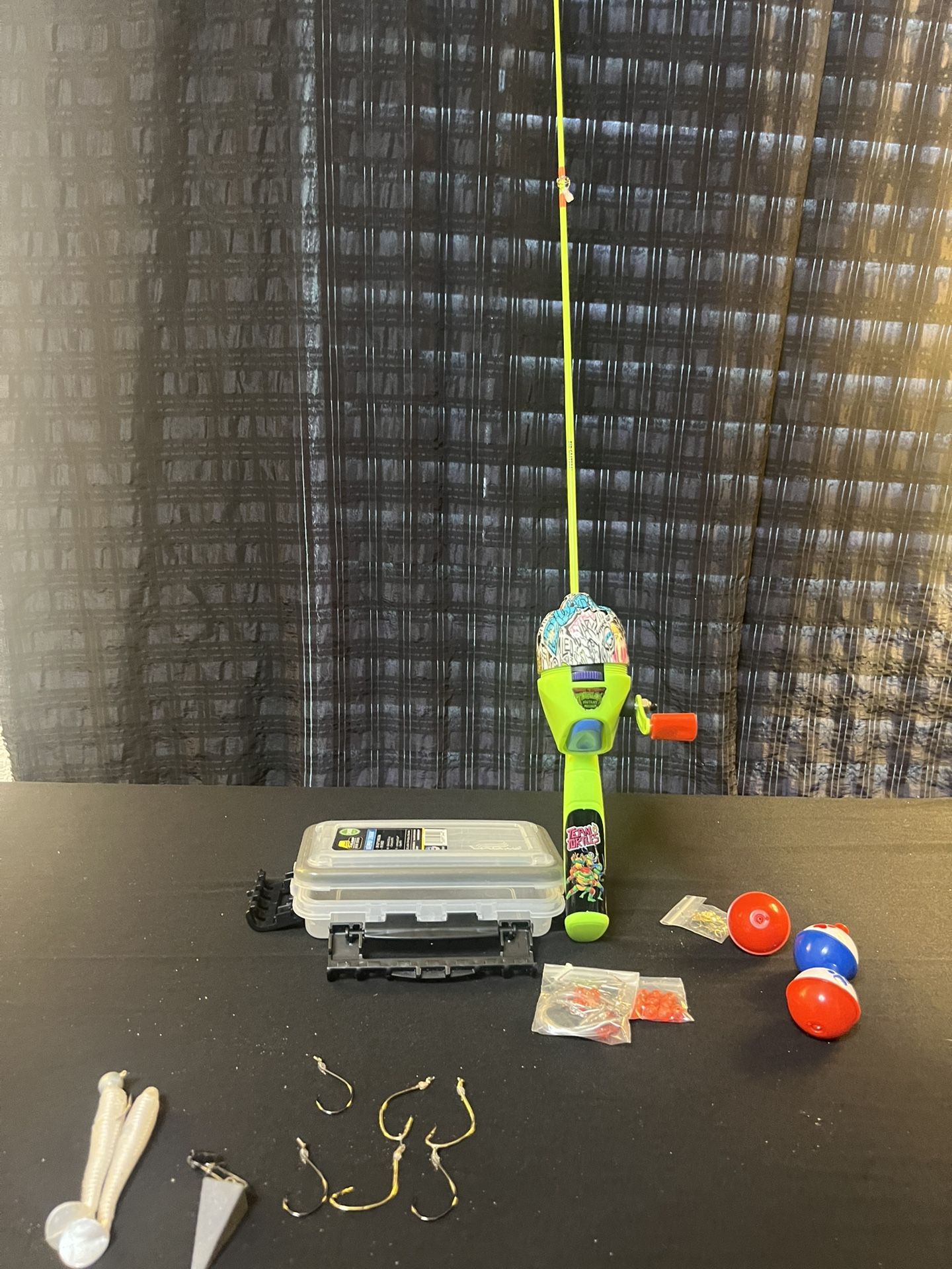 Kids Fishing Rod, Reel, Tackle Box with Lures, Hooks
