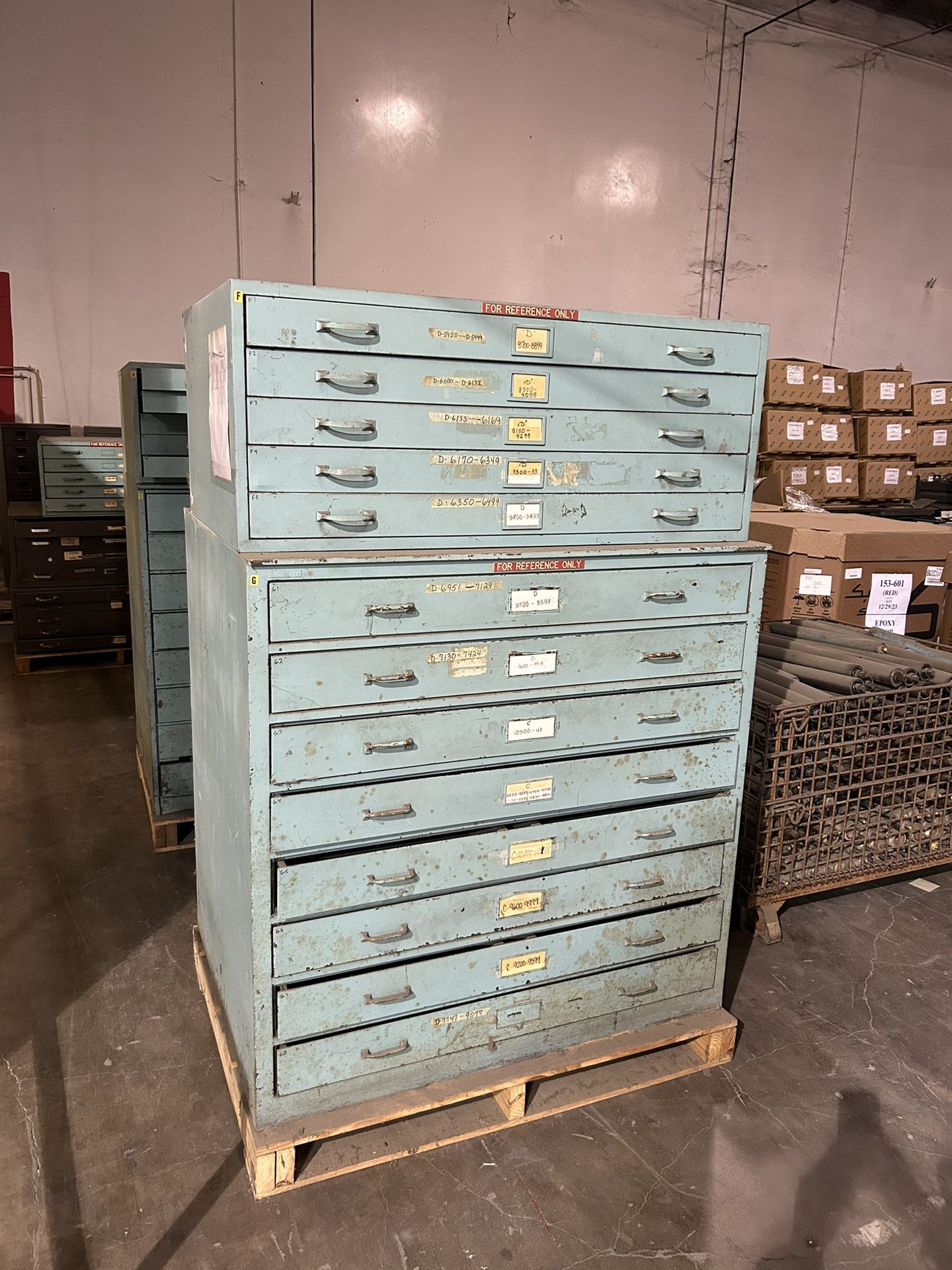 Vintage Blueprint File Cabinet Lot. MUST SELL ASAP