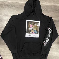 Vintage Cheech & Chong Polaroid Picture In Middle RARE size Large Black Hoodie