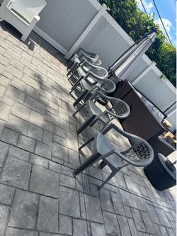 Durable Outdoor Patio Stackable Charcoal Chairs 5