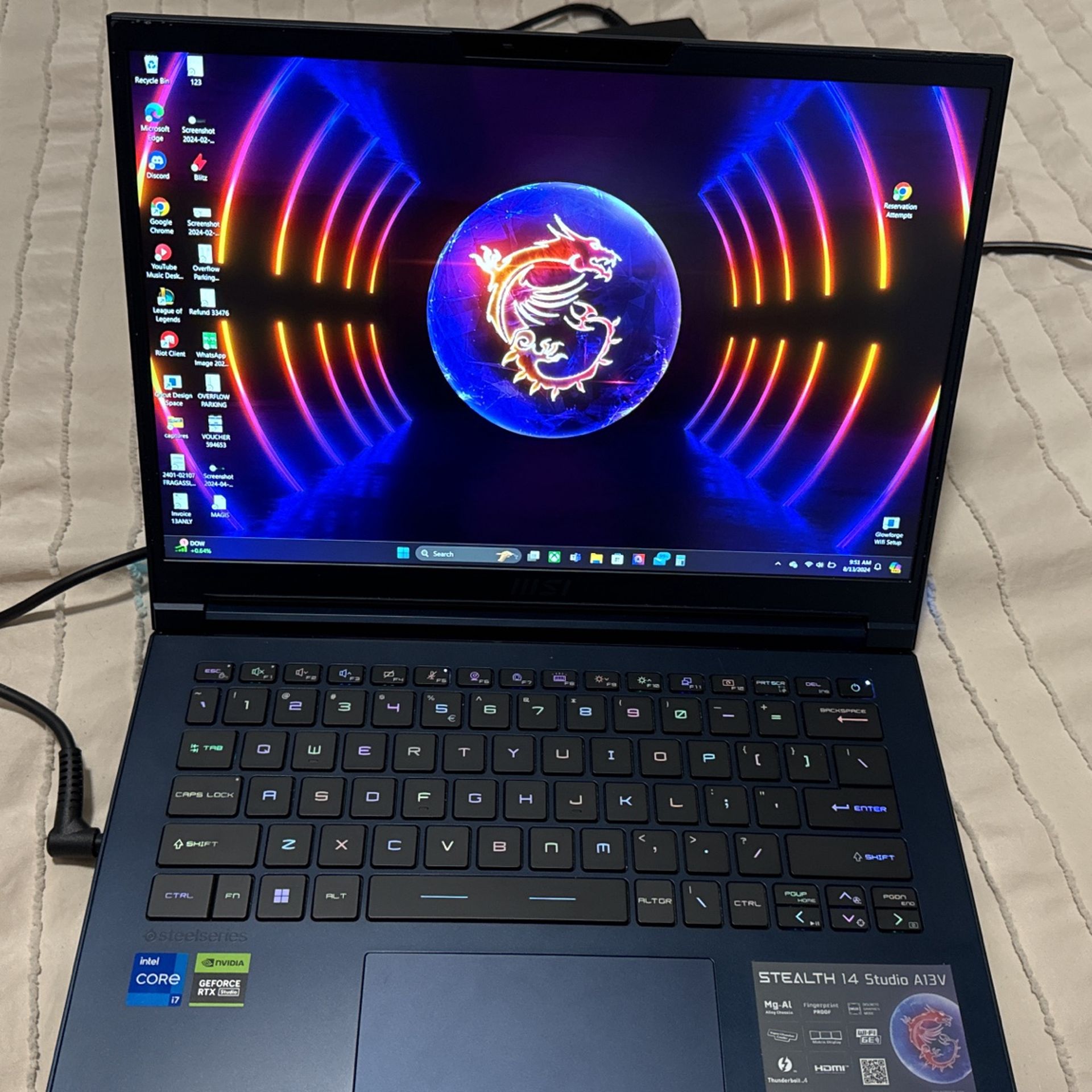 MSI Stealth 14 Studio A13VF Blue Gaming Laptop, i7-13620H, 16GB, 1TB SSD, 14.0" IPS-Level Wide UXGA (1920x1200), GeForce RTX 4060, Windows 11 Home