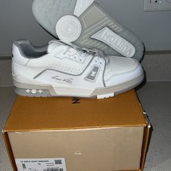 LV Trainers White Grey Size 10 Men Brand New Jordan