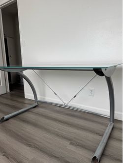 Modern Glass Desk + Office Chair
