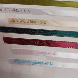 Printed Ribbons, Custom, Listones Grabados, Bautizo, Comunion, Baptism, Wedding, Boda, Quinceañera, Sweet 15,16, Funeral