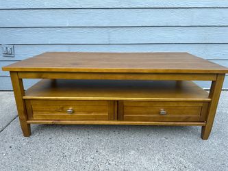 Solid wood warm brown coffee table