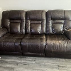 Leather Recliner Sofa