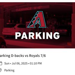 Parking Pass D-backs Vs Royals 