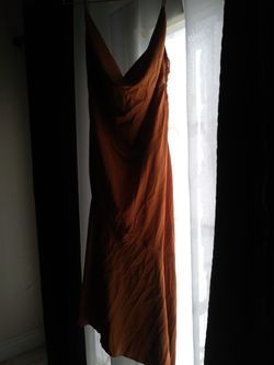Long golden satin dress