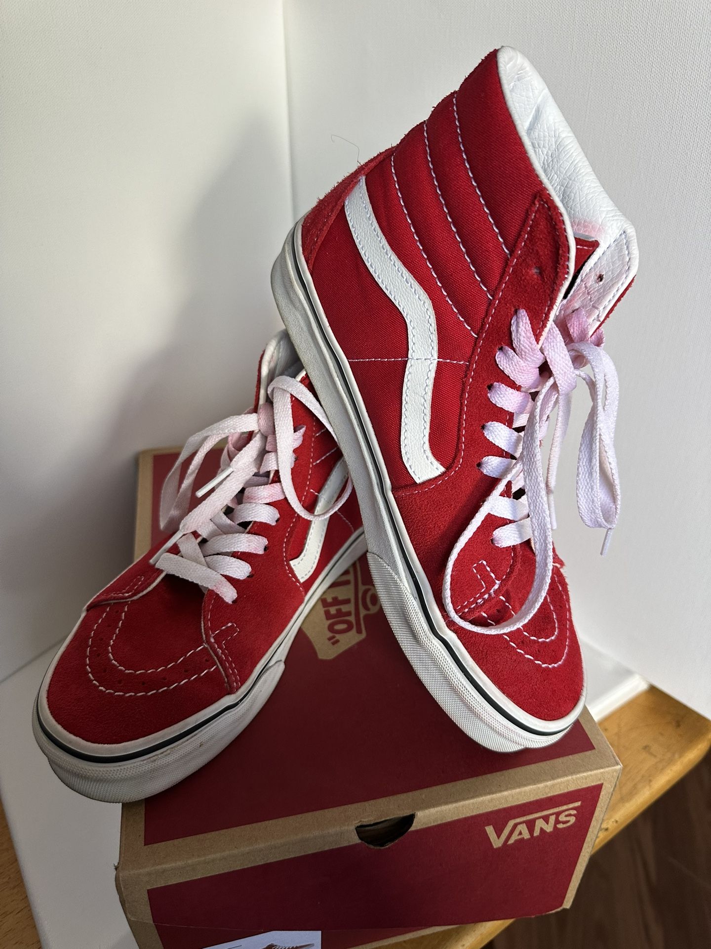 Women Vans Red Sk8-Hi Shoes