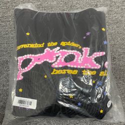 Sp5der Hoodie black/pink v2