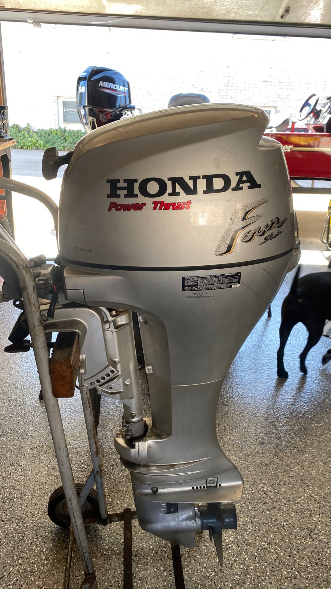 Honda 9.9 Boat Motor, 4 Stroke, minimal hours, garage stored.