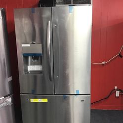 New Scratch And Dent Frigidaire 27 Cu Ft Stainless Steel French Door Fridge. 1 year Warranty 