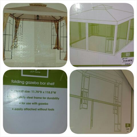 10x10 Gazebo with extra net and folding bar shelf