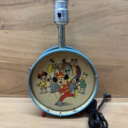 1950's Disney Mickey Mouse Club Drum Lamp - Classic Disney Character - Econolite Corporation USA