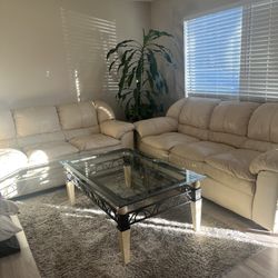 Ivory Leather Sofas