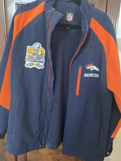 Denver Broncos -weather Resistant, NFL Brand, 50th Superbowl Champions Jacket. Size M.